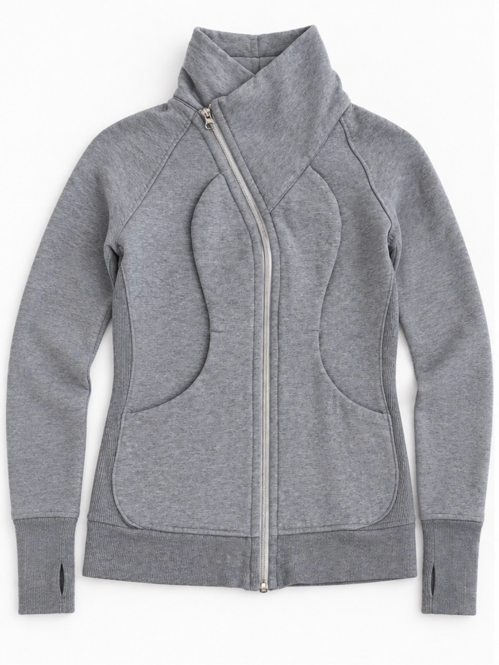 Lululemon Heathered Gray Full Zip Athletic Jacket Size 2